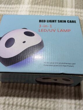3-in-1 LED/UV Lamp - Light Blue Panda Design